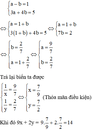 Trắc nghiệm Giải hệ phương trình bằng phương pháp thế có đáp án