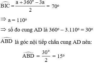 Trắc nghiệm Góc có đỉnh ở bên trong đường tròn. Góc có ngoài ở bên trong đường tròn có đáp án