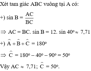 Trắc nghiệm Một số hệ thức về cạnh và góc trong tam giác vuông có đáp án