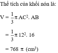 Trắc nghiệm Hình nón - Hình nón cụt - Diện tích xung quanh và thể tích của hình nón, hình nón cụt có đáp án