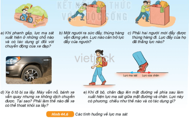 Hãy chỉ ra lực ma sát trong các tình huống sau đây và nói rõ có tác dụng cản trở