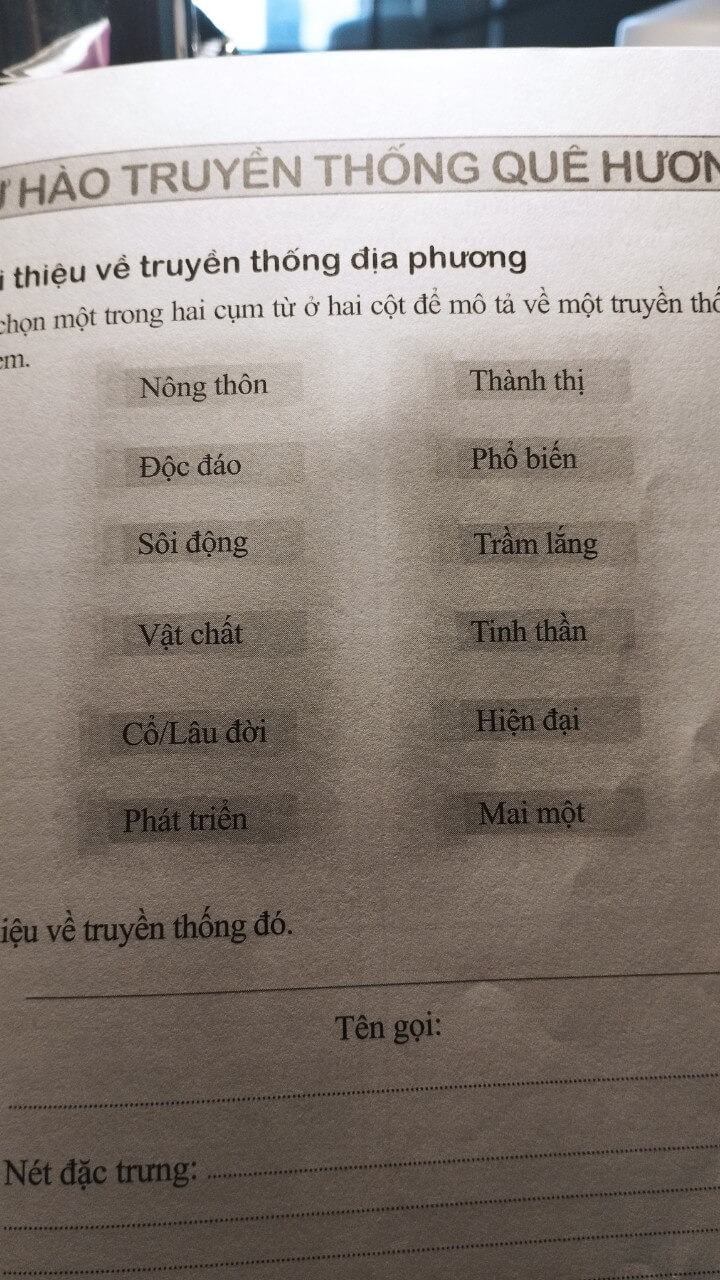 Hoạt động 1 trang 39 SBT Hoạt động trải nghiệm 7 Cánh diều