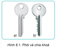 Quan sát Hình 8.1 và cho biết. Có thể sử dụng những dụng cụ nào để làm ra chìa khóa từ phôi