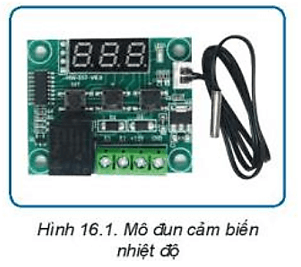 Quan sát Hình 16.1 và cho biết vị trí các cổng kết nối với mạch điện trên mô đun cảm biến