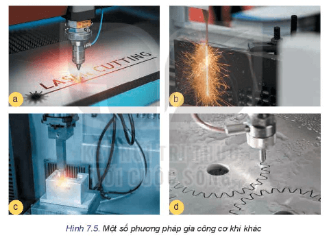 Quan sát và cho biết Hình 7.5 giới thiệu những phương pháp gia công cơ khí nào?