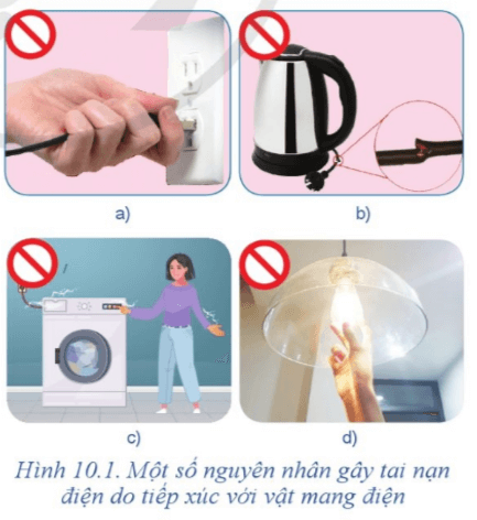 Hãy nêu những nguyên nhân gây ra tai nạn điện trong các tình huống