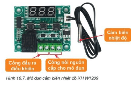 Quan sát Hình 16.7, xác định vị trí cổng đầu vào nguồn cấp và cổng đầu ra