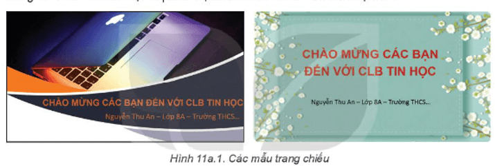 Em hãy quan sát hai trang chiếu trong Hình 11a.1, so sánh hai trang chiếu