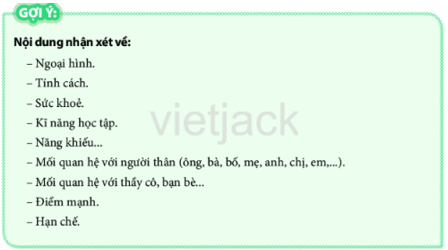 Em hãy tự nhận xét bản thân bằng các gợi ý sau đây