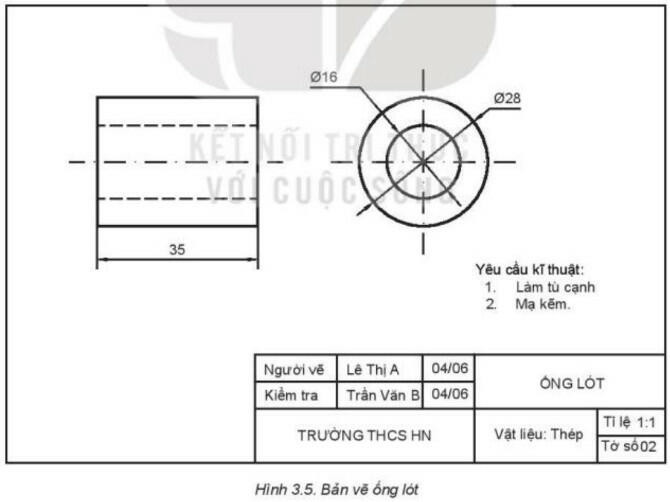 Lý thuyết Công nghệ 8 Bài 3 (Kết nối tri thức): Bản vẽ chi tiết (ảnh 1)