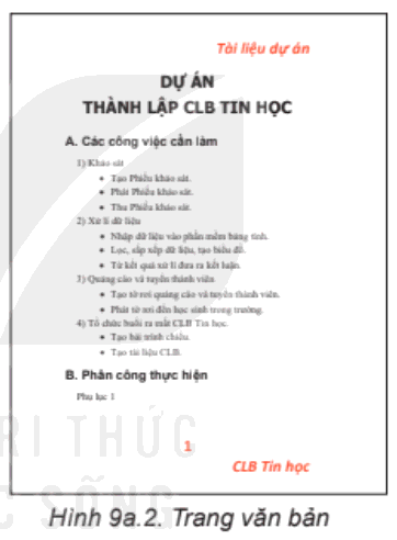 Lý thuyết Tin học 8 Bài 9a (Kết nối tri thức): Tạo đầu trang, chân trang cho văn bản  (ảnh 1)