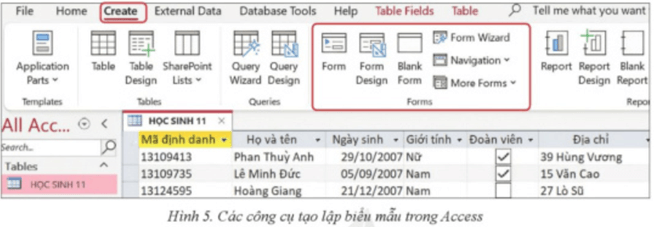 Khám phá cách dùng công cụ tạo biểu mẫu trong Access