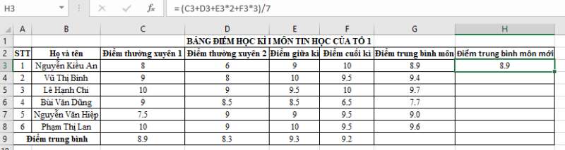 Tin học 7 Bài 8: Sử dụng địa chỉ ô tính trong công thức | Chân trời sáng tạo (ảnh 3)