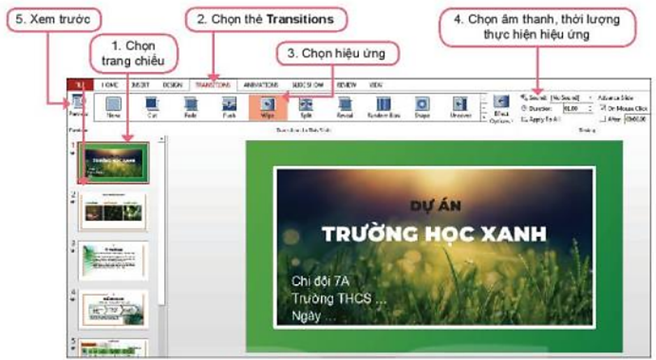 Lý thuyết Bài 13: Thực hành tổng hợp: Hoàn thiện bài trình chiếu – Tin học lớp 7 - Kết nối tri thức (ảnh 1)