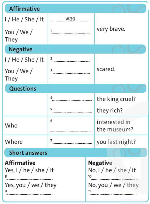 SBT Tiếng Anh 7 trang 21 Unit 3: The past Language focus: was, were – there was, there were  - Chân trời sáng tạo (ảnh 1)