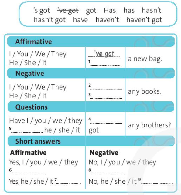 SBT Tiếng Anh 7 trang 7 Starter unit Language focus: have got – there’s there are - Chân trời sáng tạo (ảnh 1)