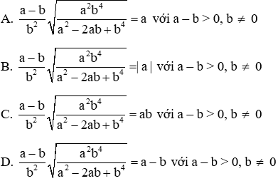 Trắc nghiệm Rút gọn biểu thức chứa căn thức bậc hai có đáp án