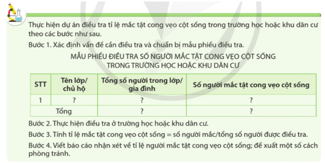 Điều tra tỉ lệ mắc một trong số các bệnh hô hấp tại trường em đang học hoặc tại địa phương em đang sinh sống