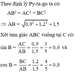 Trắc nghiệm Tỉ số lượng giác của góc nhọn có đáp án