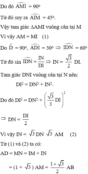 17 Bài tập trắc nghiệm Toán lớp 9 Chương 3 Hình học nâng cao có đáp án