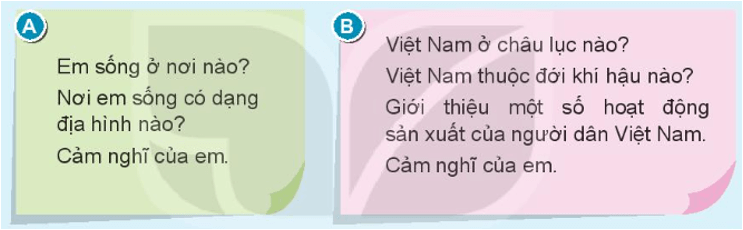 Tự nhiên xã hội lớp 3 Bài 30 trang 121 Vận dụng - Kết nối tri thức