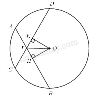 SBT Toán 9 Bài 3: Liên hệ giữa dây và khoảng cách từ tâm đến dây | Giải SBT Toán lớp 9 (ảnh 8)