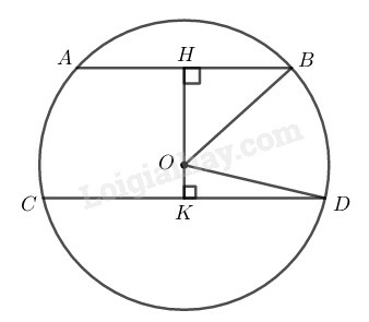 SBT Toán 9 Bài 3: Liên hệ giữa dây và khoảng cách từ tâm đến dây | Giải SBT Toán lớp 9 (ảnh 9)