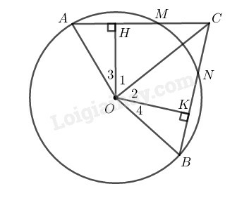 SBT Toán 9 Bài 3: Liên hệ giữa dây và khoảng cách từ tâm đến dây | Giải SBT Toán lớp 9 (ảnh 11)