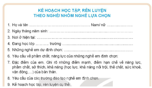 HĐTN 10 Chủ đề 11 (Kết nối tri thức): Lập kế hoạch học tập, rèn luyện theo định hướng nghề nghiệp (ảnh 1)