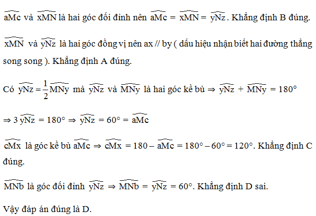 TOP 20 câu Trắc nghiệm Hai đường thẳng song song và dấu hiệu nhận biết - Toán 7 Kết nối tri thức (ảnh 1)