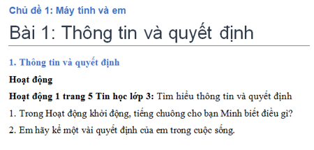 Chuyên đề Tin học 10 Bài 2 (Cánh diều): Tổ chức phân cấp thông tin trong văn bản  (ảnh 1)