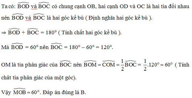 TOP 20 câu Trắc nghiệm Góc ở vị trí đặc biệt. Tia phân giác của 1 góc - Toán 7 Kết nối tri thức (ảnh 1)