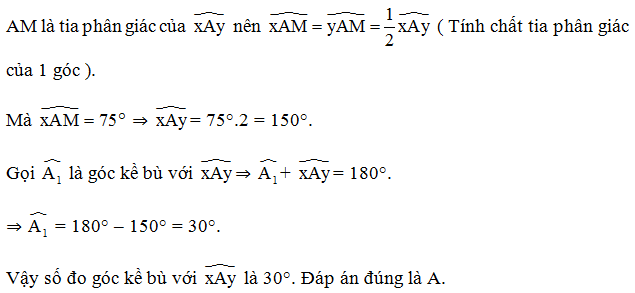 TOP 20 câu Trắc nghiệm Góc ở vị trí đặc biệt. Tia phân giác của 1 góc - Toán 7 Kết nối tri thức (ảnh 1)