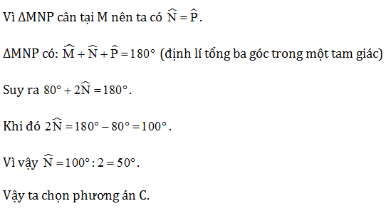 TOP 20 câu Trắc nghiệm Tam giác cân. Đường trung trực của đoạn thẳng - Toán 7 Kết nối tri thức (ảnh 1)