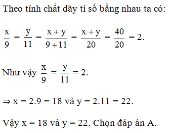 TOP 20 câu Trắc nghiệm Tính chất của dãy tỉ số bằng nhau - Toán 7 Kết nối tri thức (ảnh 1)