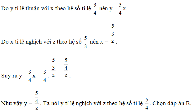 TOP 20 câu Trắc nghiệm Đại lượng tỉ lệ nghịch - Toán 7 Kết nối tri thức (ảnh 1)