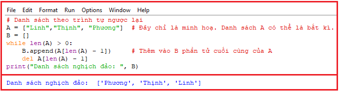 Sách bài tập Tin học 10 Bài 22 (Kết nối tri thức): Kiểu dữ liệu danh sách (ảnh 1)