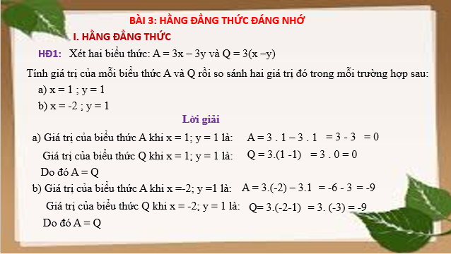 Giáo án điện tử Hằng đẳng thức đáng nhớ | Bài giảng PPT Toán 8 Cánh diều (ảnh 1)