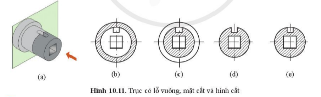 Giải Công nghệ 10 Bài 10: Mặt cắt và hình cắt - Cánh diều (ảnh 1)