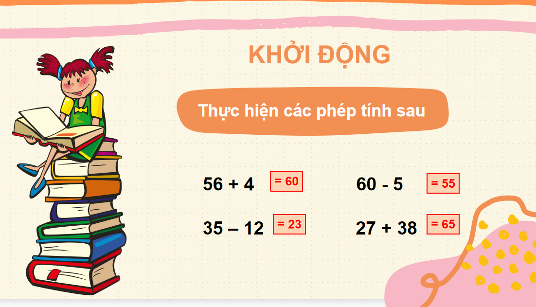 Giáo án điện tử Phép trừ (có nhớ) số có hai chữ số cho số có hai chữ số| Bài giảng PPT Toán lớp 2 Kết nối tri thức (ảnh 1)