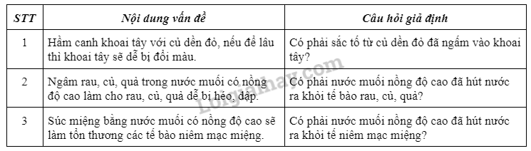 Sinh học 10 Bài 12: Thực hành: Sự vận chuyển các chất qua màng sinh chất | Giải Sinh 10 Chân trời sáng tạo (ảnh 3)