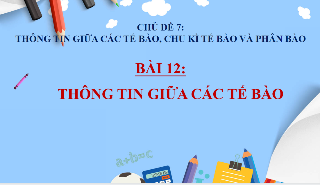 Giáo án điện tử Thông tin giữa các tế bào | Bài giảng PPT Sinh học 10 (ảnh 1)