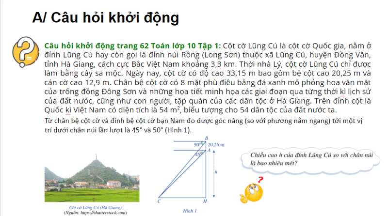 Bài giảng điện tử Gía trị lượng giác của một góc từ 0 đến 180. Định lí cosin và sin trong tam giác | Giáo án PPT Toán 10 Cánh diều (ảnh 2)