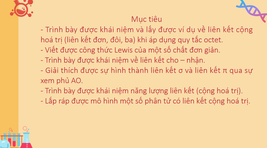 Giáo án điện tử Liên kết cộng hóa trị | Bài giảng PPT Hóa học 10 Kết nối tri thức (ảnh 1)