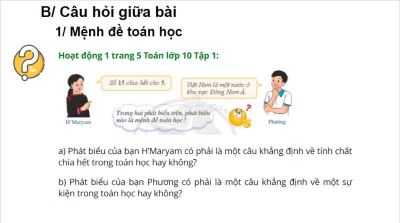 Bài giảng điện tử Mệnh đề toán học | Giáo án PPT Tiếng Anh 10 (ảnh 3)