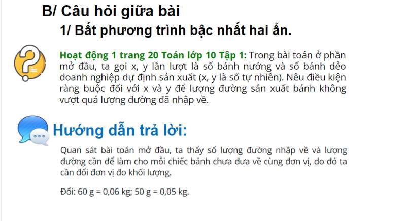 Bài giảng điện tử Bất phương trình bậc nhất hai ẩn | Giáo án PPT Tiếng Anh 10 (ảnh 3)