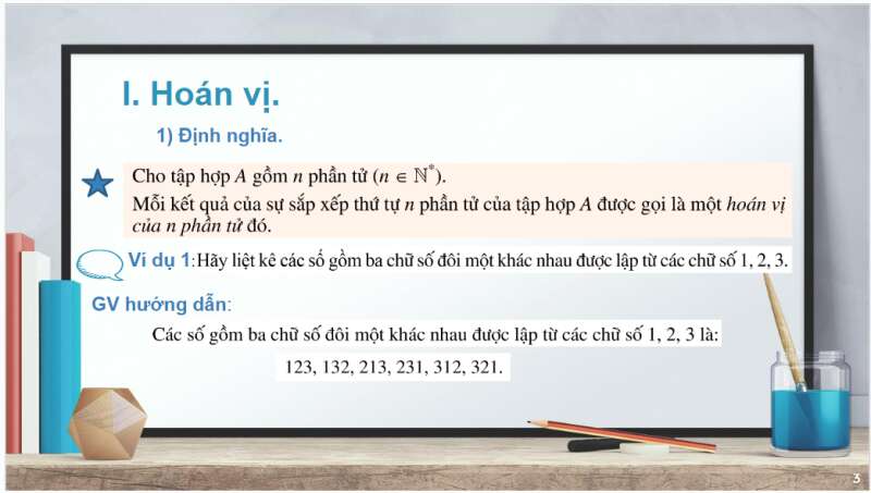 Bài giảng điện tử Hoán vị. Chỉnh hợp | Giáo án PPT Toán 10 Cánh diều (ảnh 3)