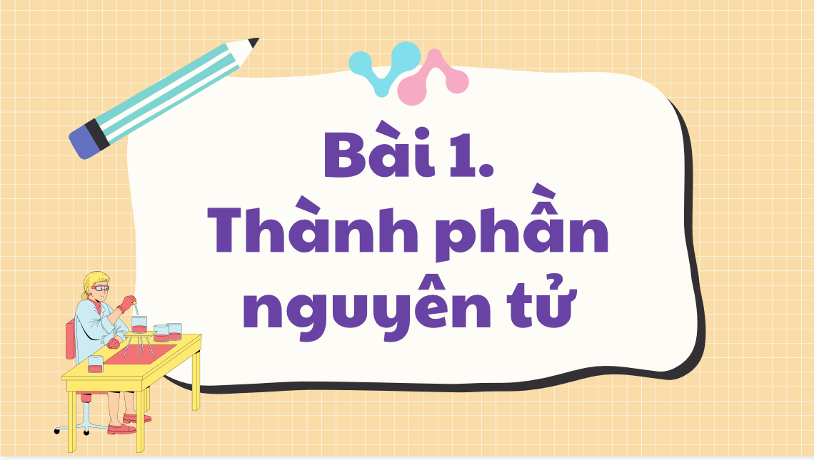 Giáo án điện tử Thành phần của nguyên tử  | Bài giảng PPT Hóa học 10 Kết nối tri thức (ảnh 1)