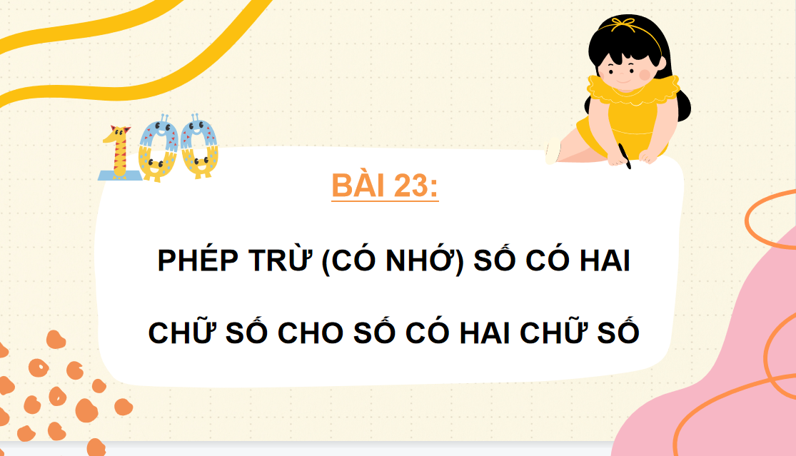 Giáo án điện tử Phép trừ (có nhớ) số có hai chữ số cho số có hai chữ số| Bài giảng PPT Toán lớp 2 Kết nối tri thức (ảnh 1)