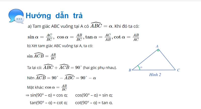 Bài giảng điện tử Gía trị lượng giác của một góc từ 0 đến 180. Định lí cosin và sin trong tam giác | Giáo án PPT Toán 10 Cánh diều (ảnh 4)